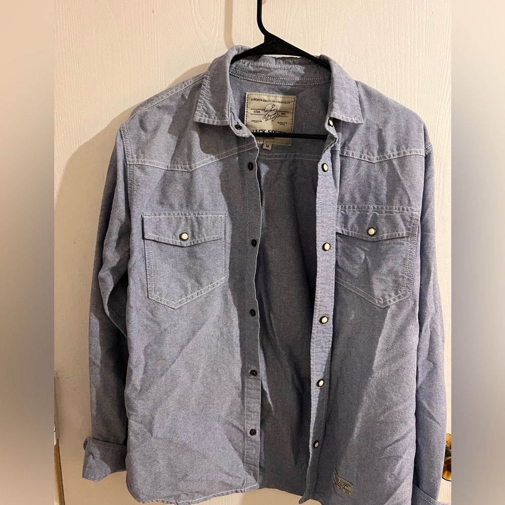 Jack South London denim button up shirt size M
